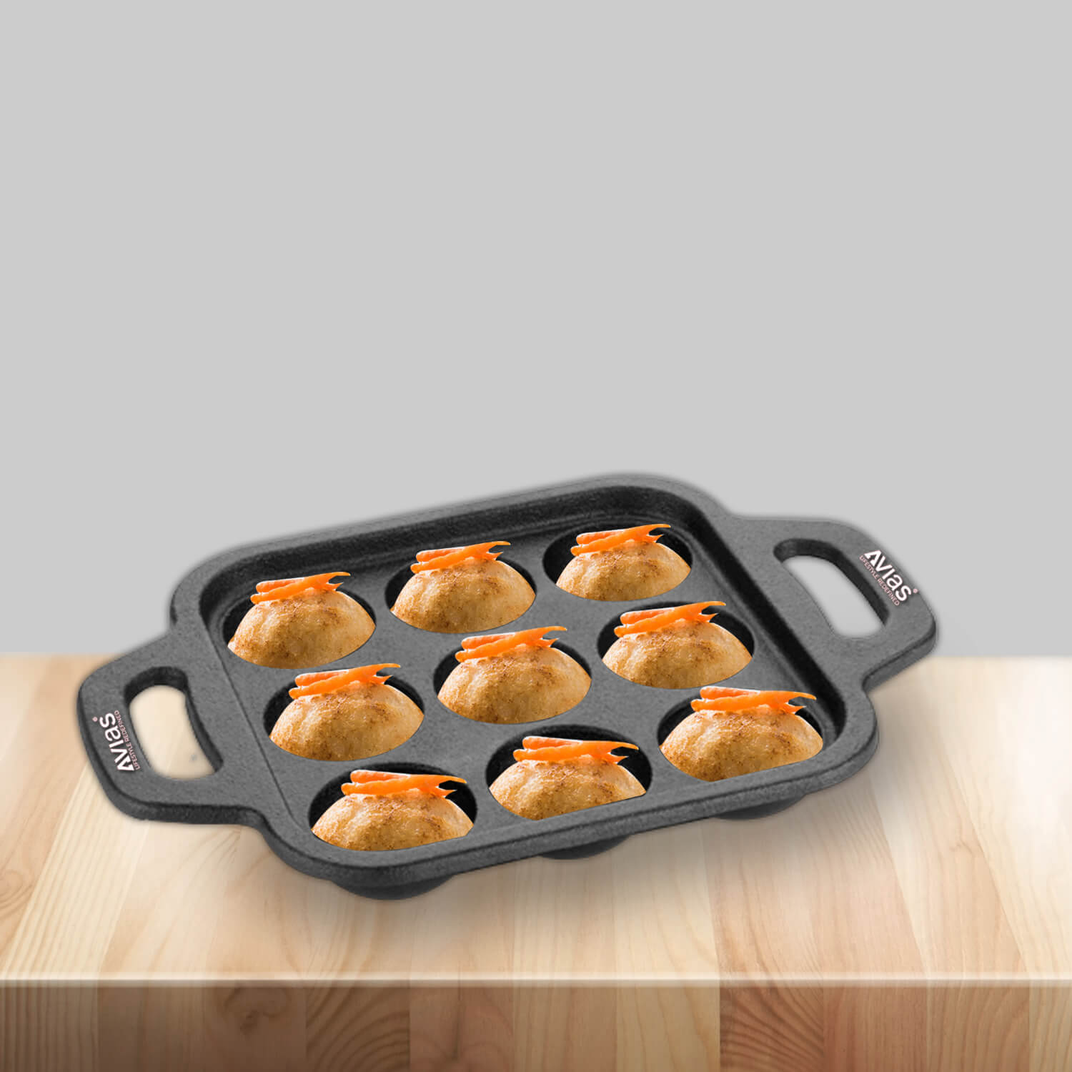 Cast Iron kuzhi Paniyaram pan/ kuzhi Paniyaram Kal/ Iron Paniyaram Pan Pre-Seasoned Cookware | Induction Friendly | 100% Natural & Toxin-Free