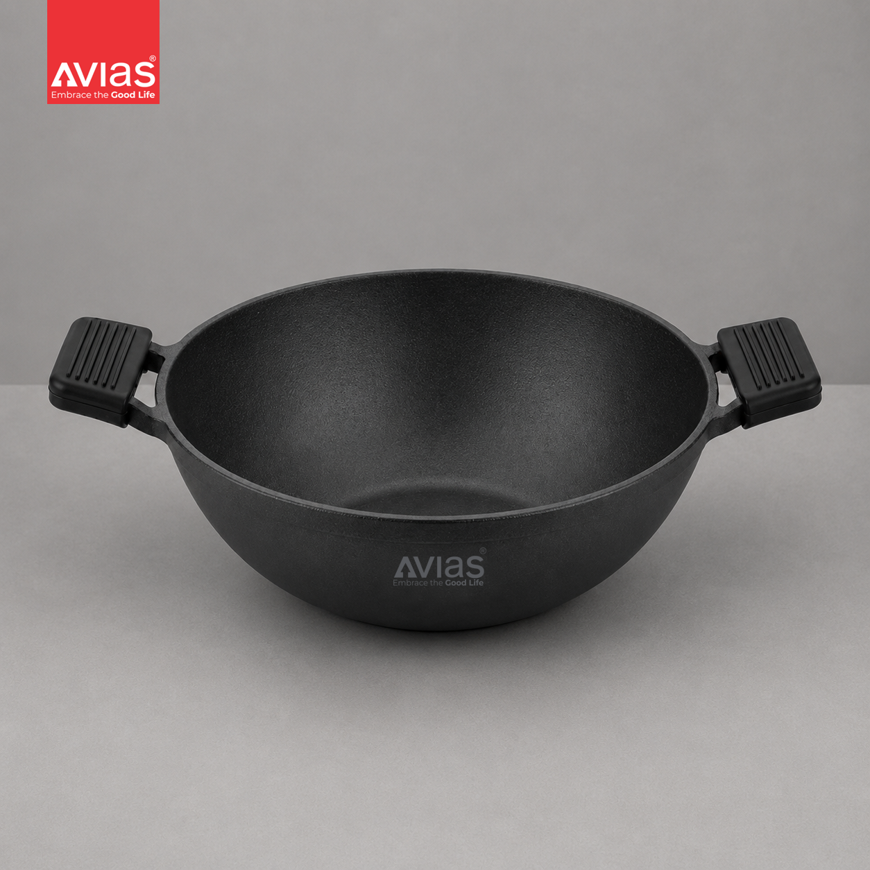 Avias Cast Iron Deep Kadai | Irumbhu Kadai | Pre-Seasoned | Induction Compatible | 100% Natural & Toxin-Free
