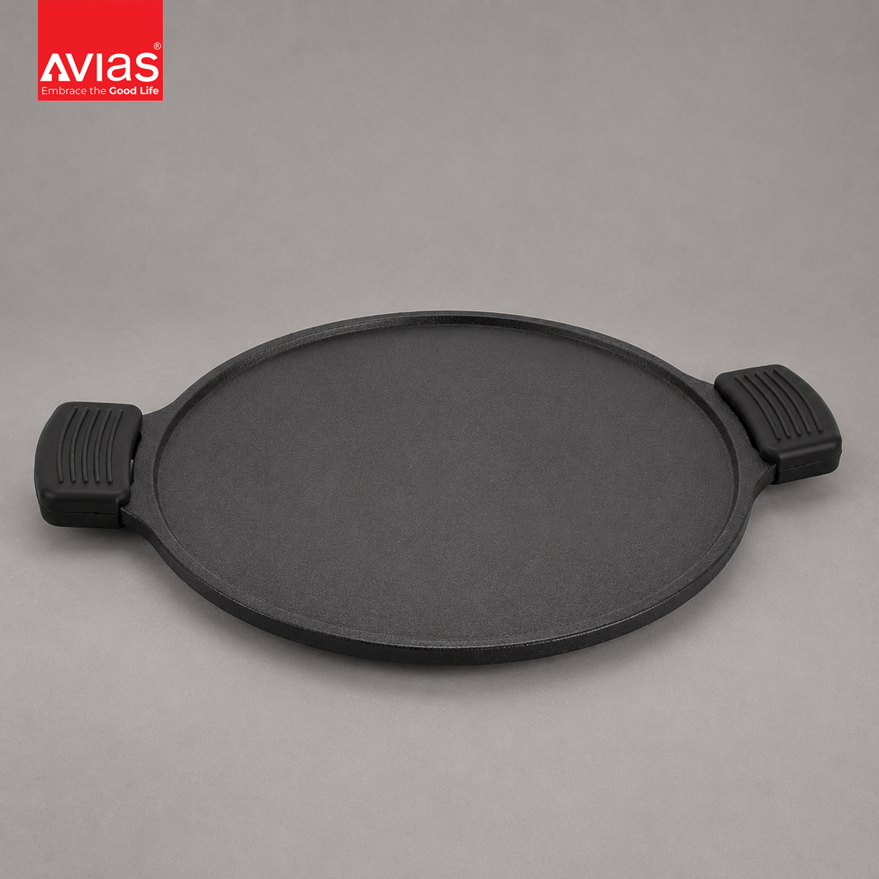 Avias Cast Iron Dosa Tawa | Dosa Kallu | 12 Inch | Pre-Seasoned | Induction Compatible | 100% Natural & Toxin-Free