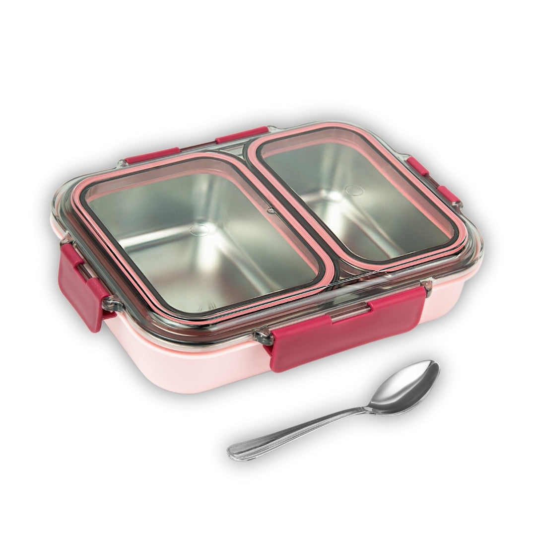 AVIAS Avifresh Stainless Steel Insulated Lunch Box with Spoon | Tiffin Box for School, College, and Office - DUO