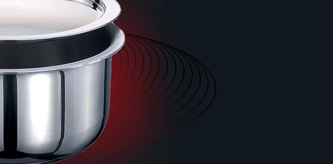 Products AVIAS Riara premium stainless steel Triply Tope with steel lid