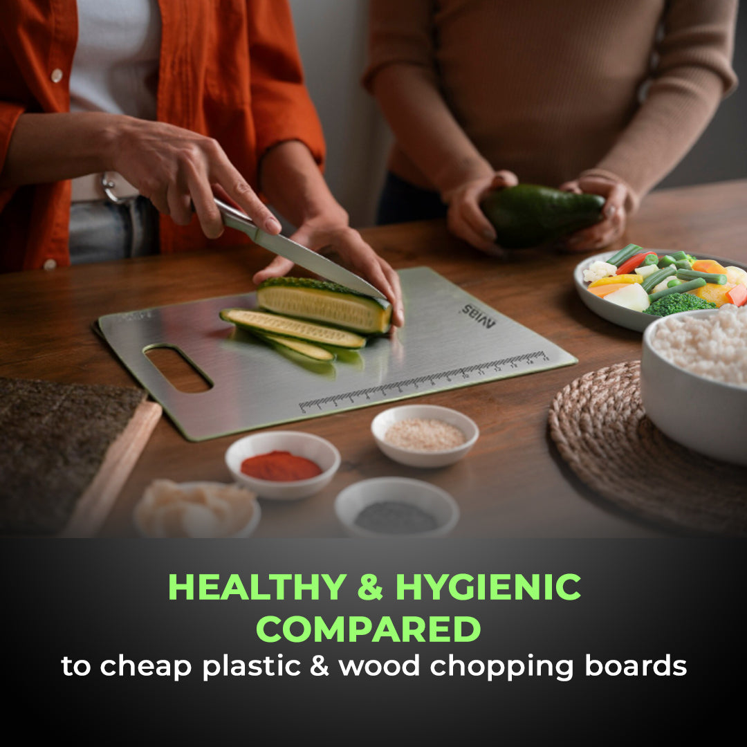 Avias Aventus Chopmate Stainless Steel Chopping Board| Stainless Steel Chopping Board Vegetable, Fruit Cutting, Kneading, Cake Prep, Heavy Duty Chopping-Board