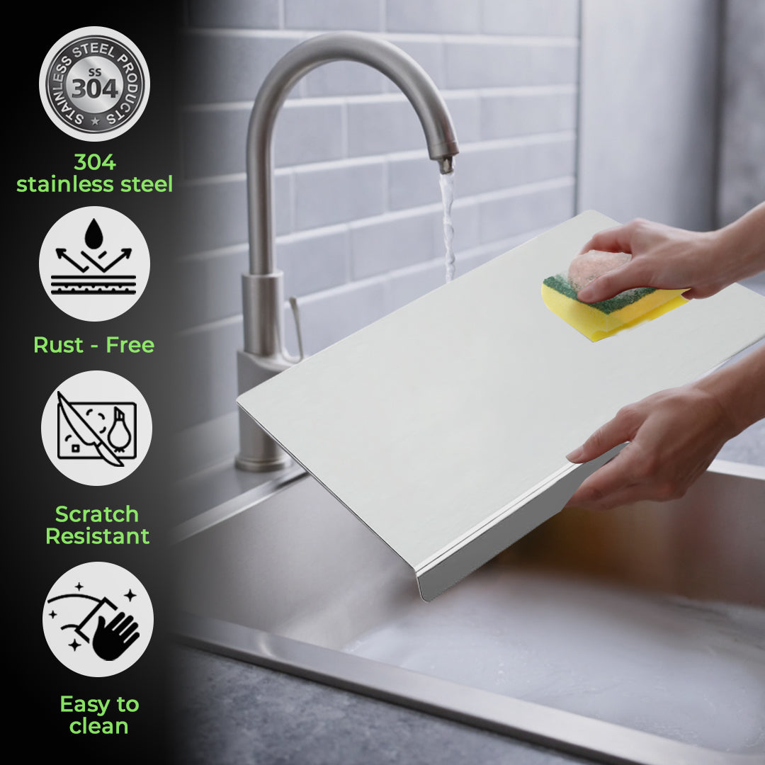 Avias Aventus Platform Board | Stainless Steel Chopping Board Vegetable, Fruit Cutting, Kneading, Cake Prep, Heavy Duty Chopping-Board