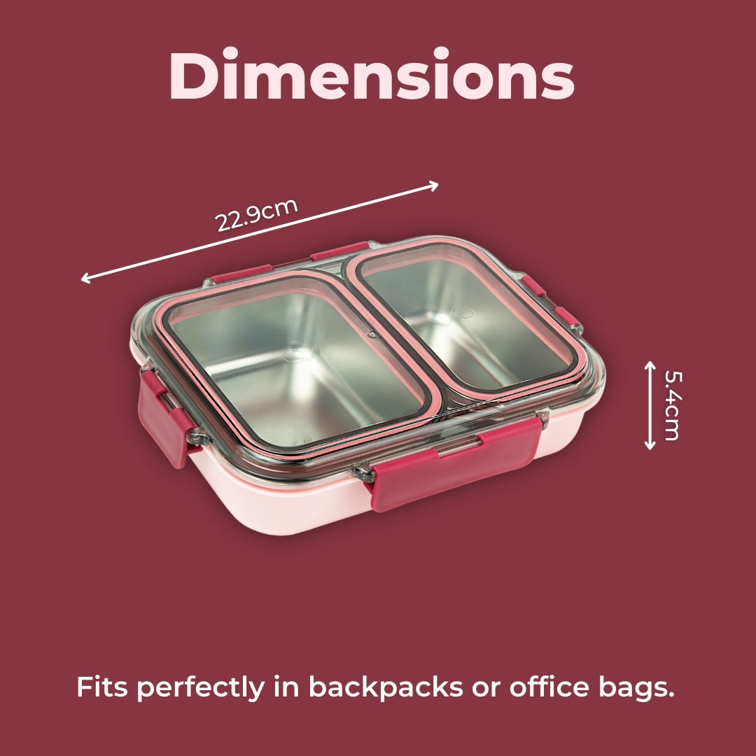 AVIAS Avifresh Stainless Steel Insulated Lunch Box with Spoon | Tiffin Box for School, College, and Office - DUO