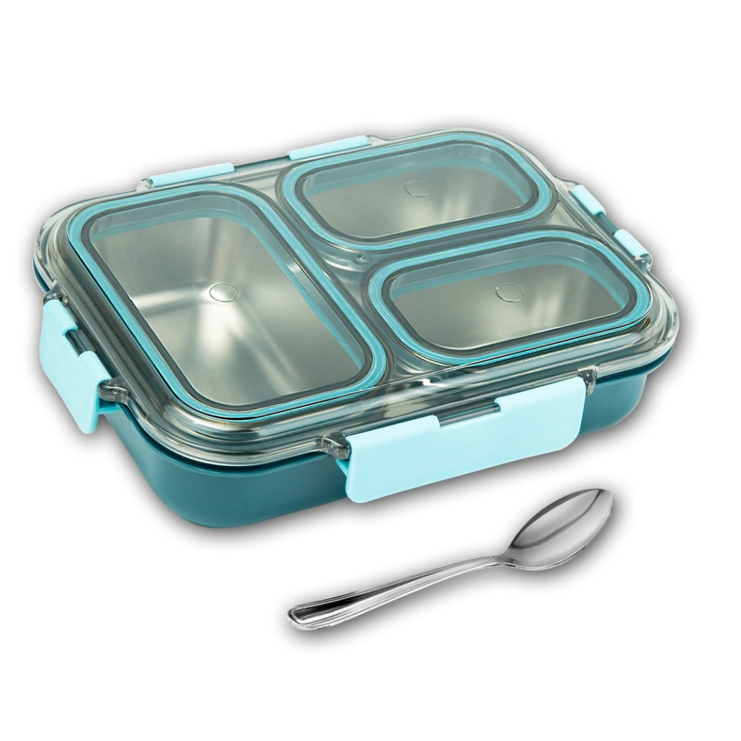 AVIAS Avifresh Stainless Steel Insulated Lunch Box with Spoon | Tiffin Box for School, College, and Office - TRIO