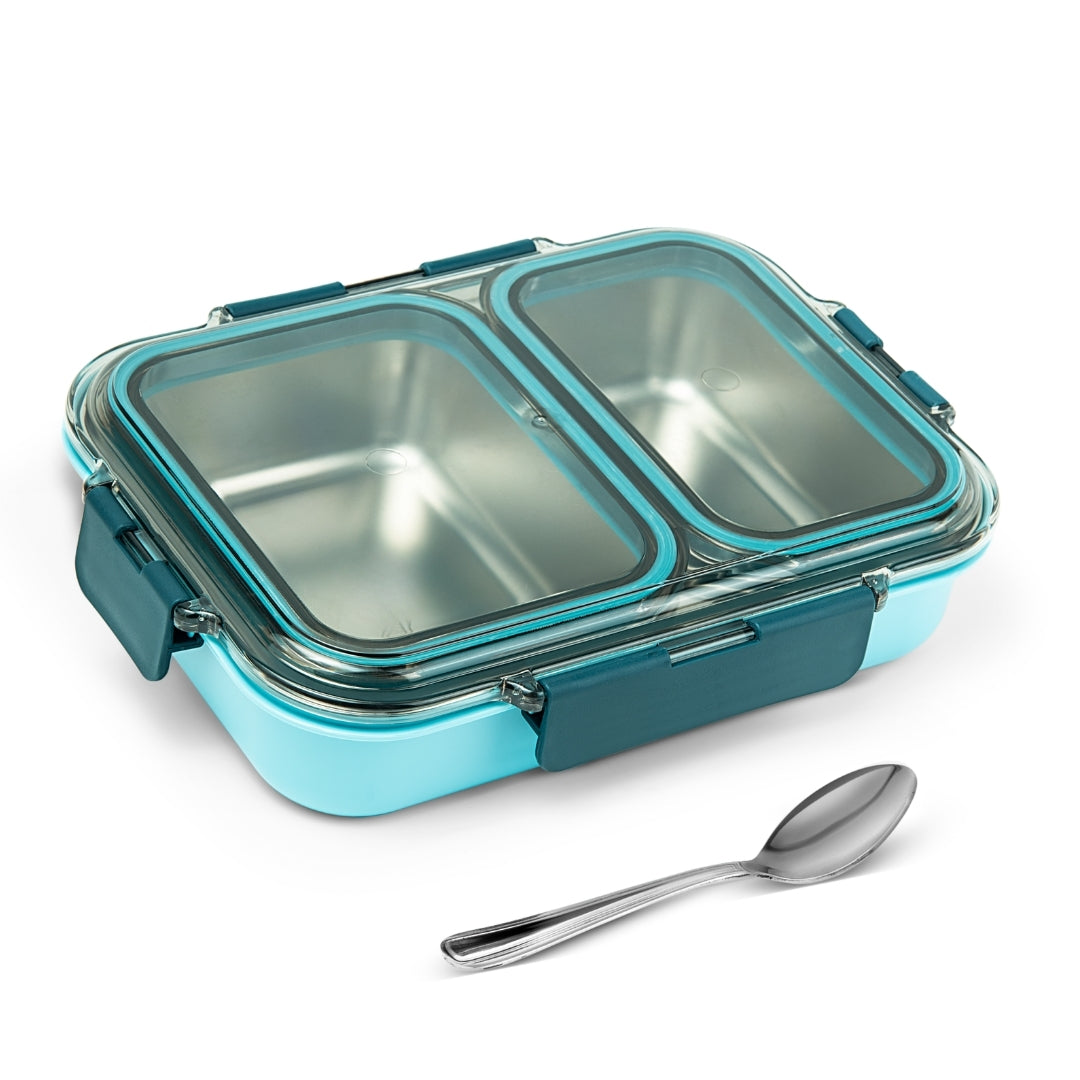 AVIAS Avifresh Stainless Steel Insulated Lunch Box with Spoon | Tiffin Box for School, College, and Office - DUO