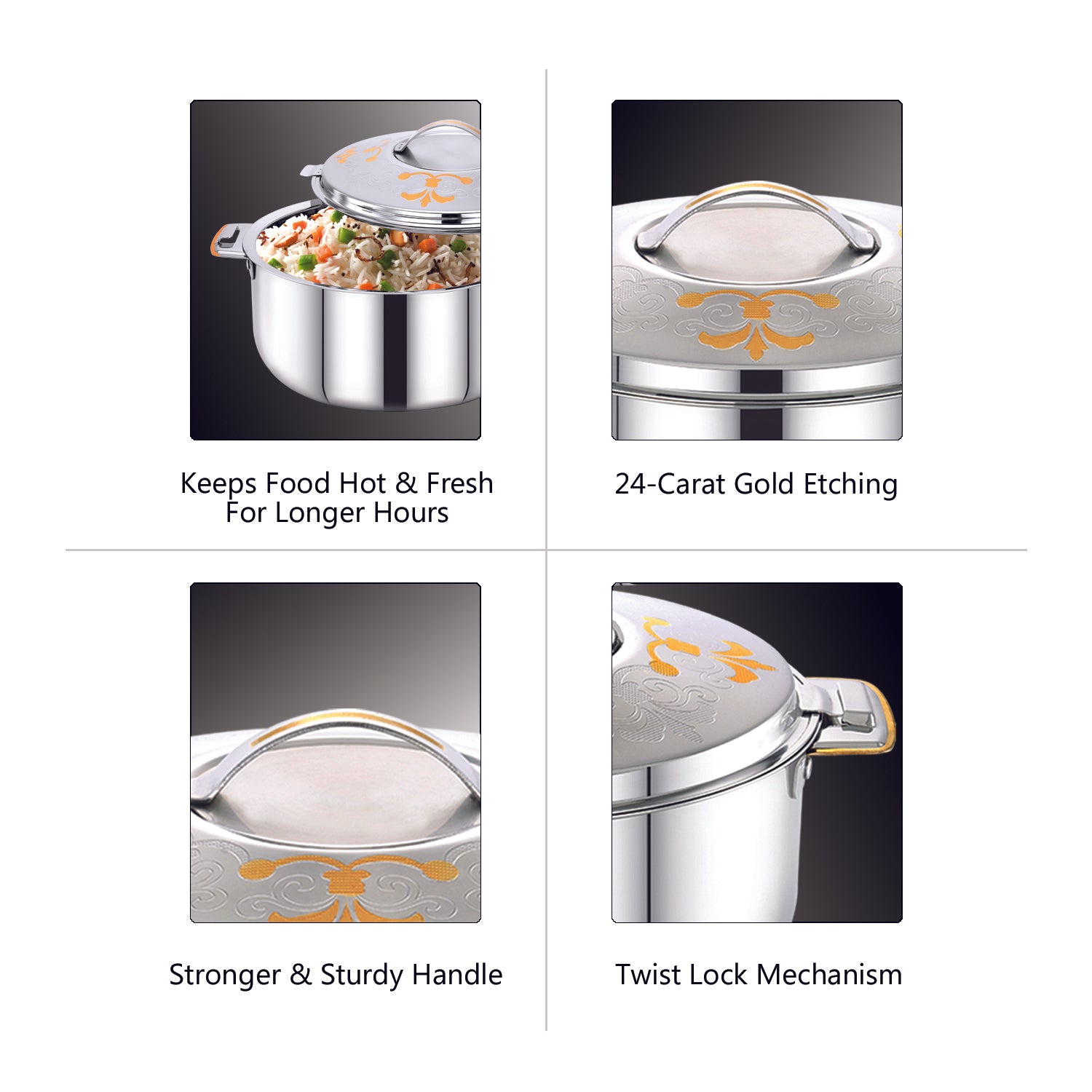 AVIAS Emerald Premium Stainless Steel Casserole feature highlights