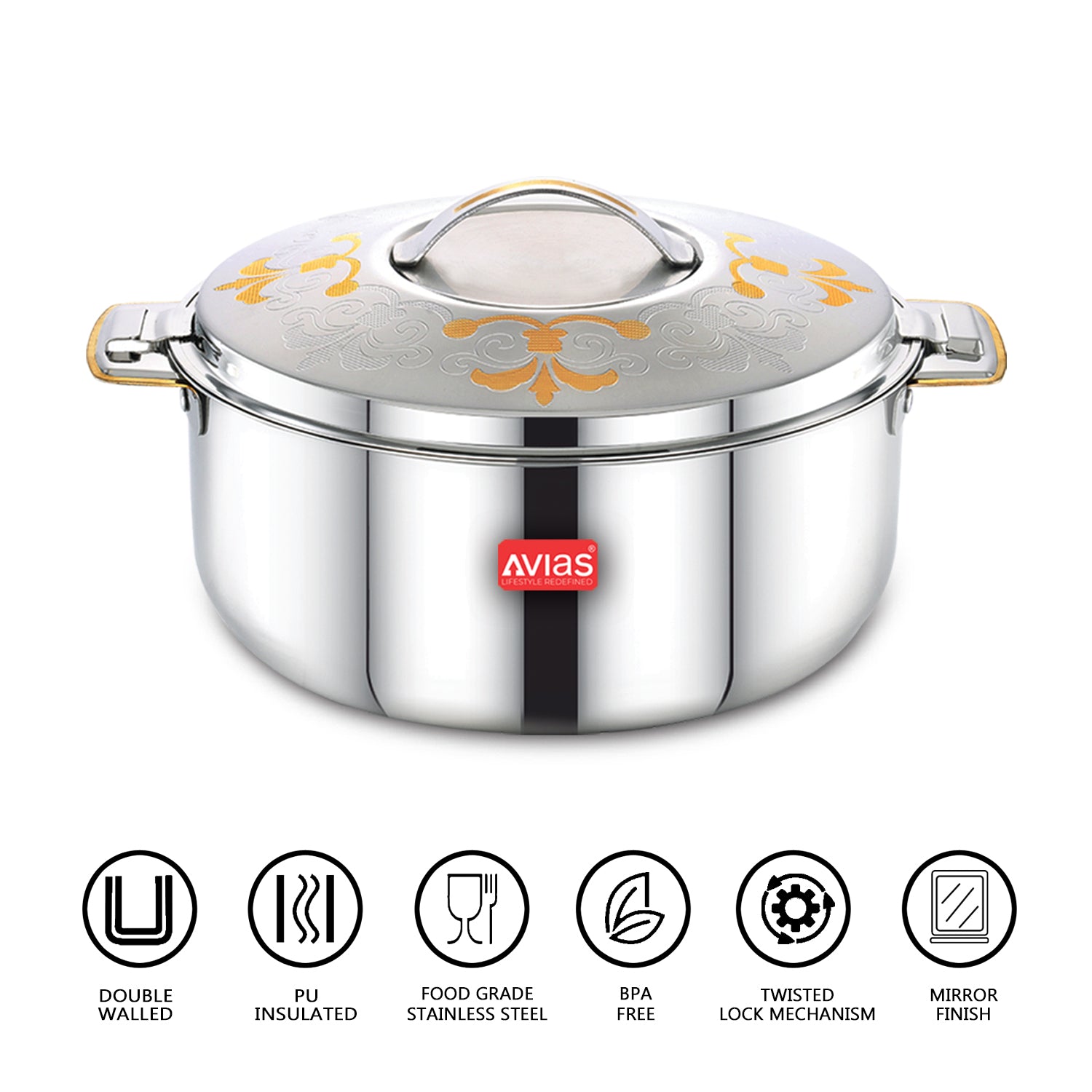 AVIAS Emerald Premium Stainless Steel Casserole features