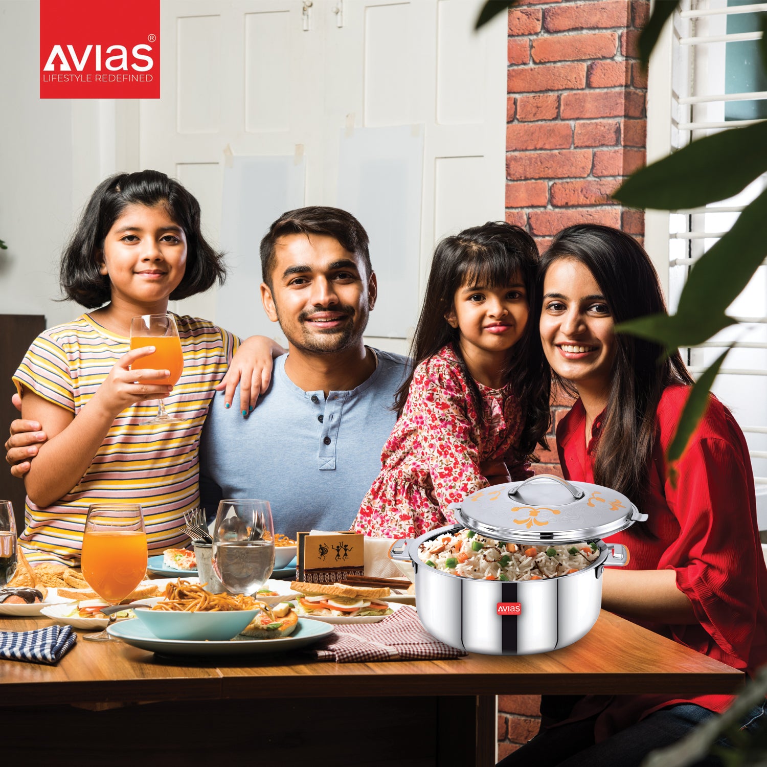 AVIAS Emerald Premium Stainless Steel Casserole for serving hot food for family