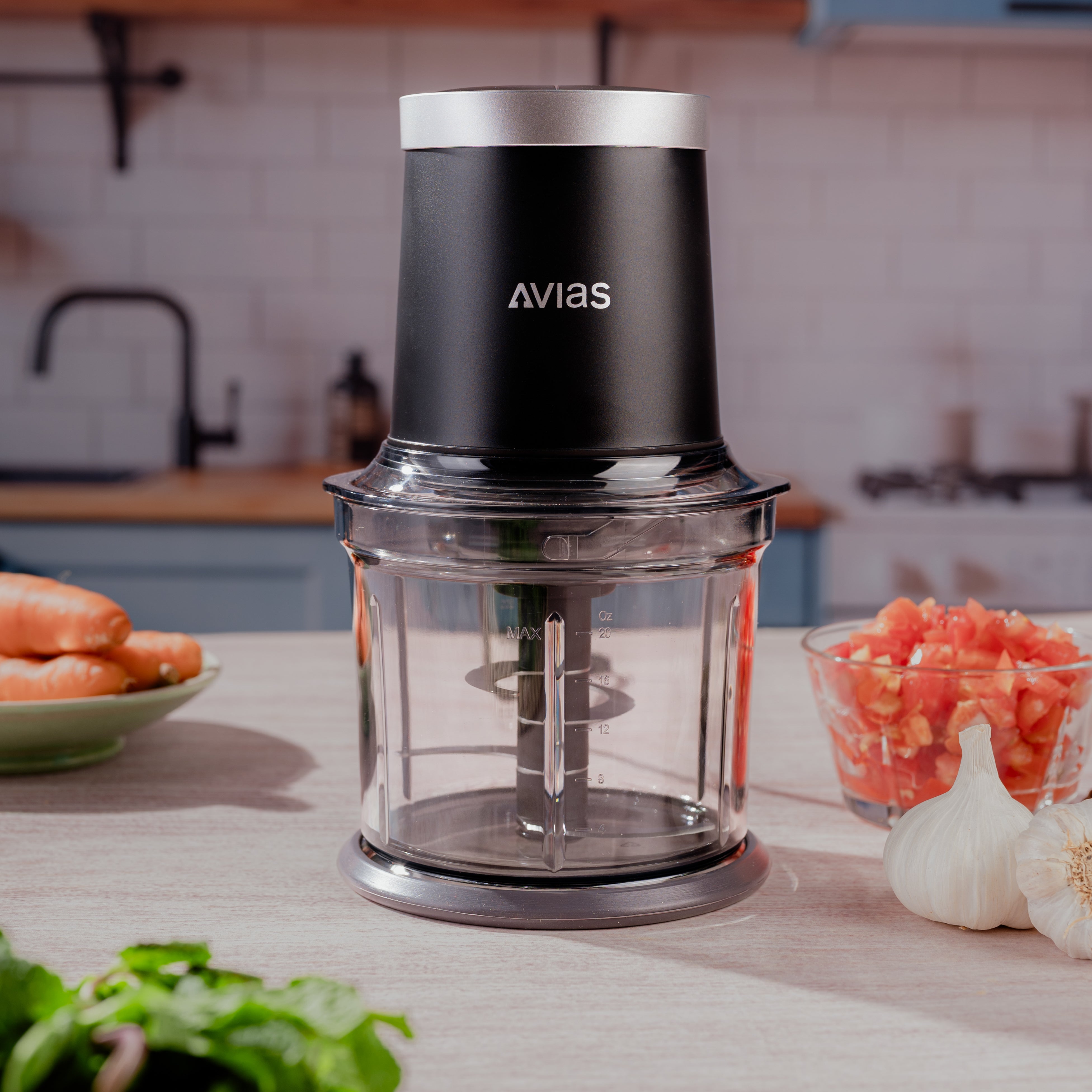 Avias Avismart Electric Vegetable Chopper | 300W Copper Motor | 2 Speed | 900ml | 4 SS Blades | 2 Yr Warranty