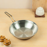 AVIAS AVI3 Triply Fry Pan, 22 / 24 cm Stainless Steel Fry Pan, 3 Layer, Steel Casted Handles, Flat Bottom Fry Pan with Induction Base, 2.5 Mm Thickness, 1.25 / 1.5 Litre Capacity