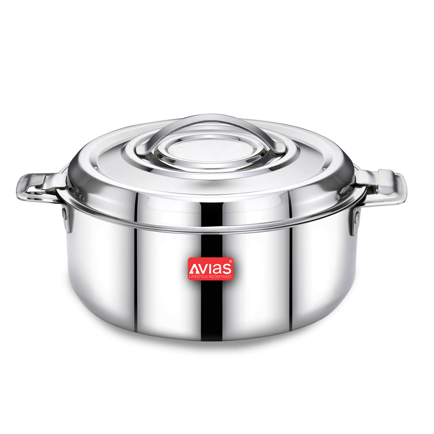 New AVIAS Avistar Premium Stainless Steel Casserole/ Double Wall Insulated / Chapati Box | Casserole Food Storage with Lid | Twist Lock | 1.5L/ 2.5L/ 3.5L - Silver