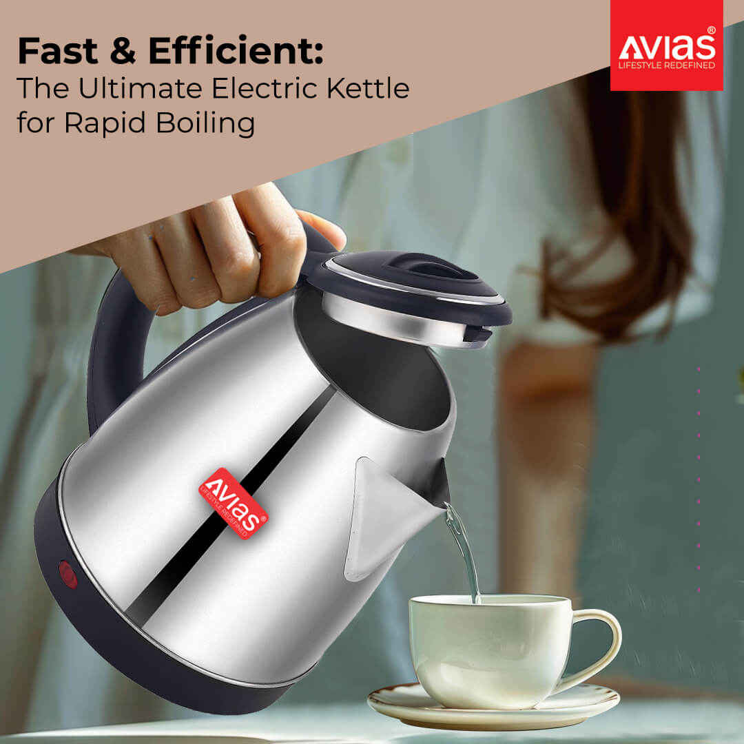 Avias Stainless Steel Steampro Electric Kettle for instant hot water
