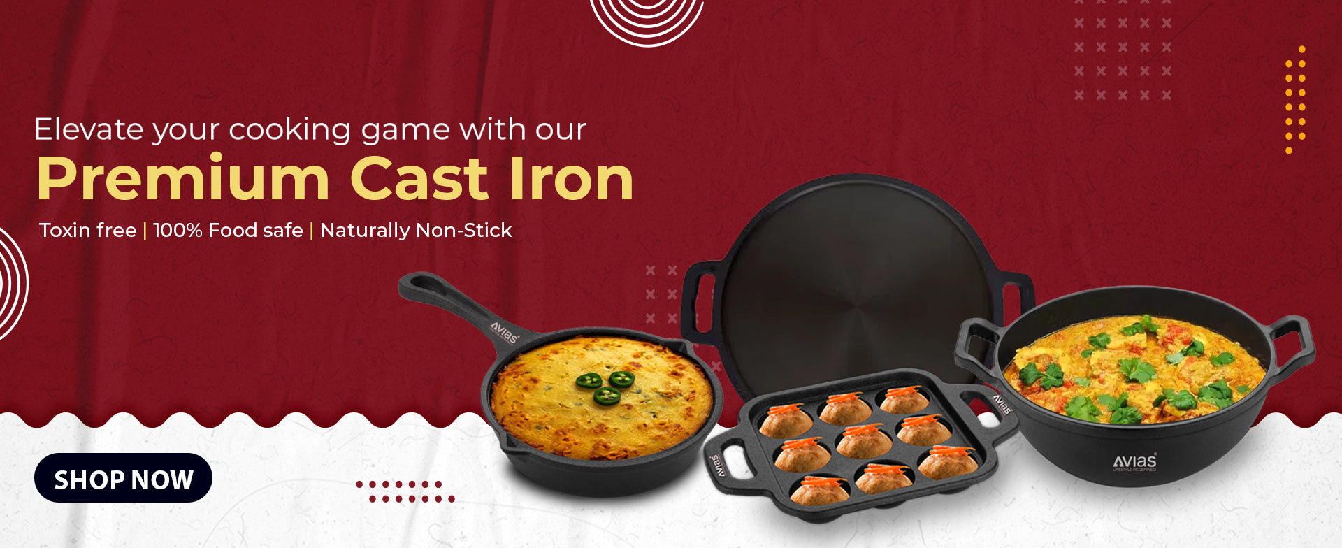 Avias Premium Cast Iron Cookware product Range