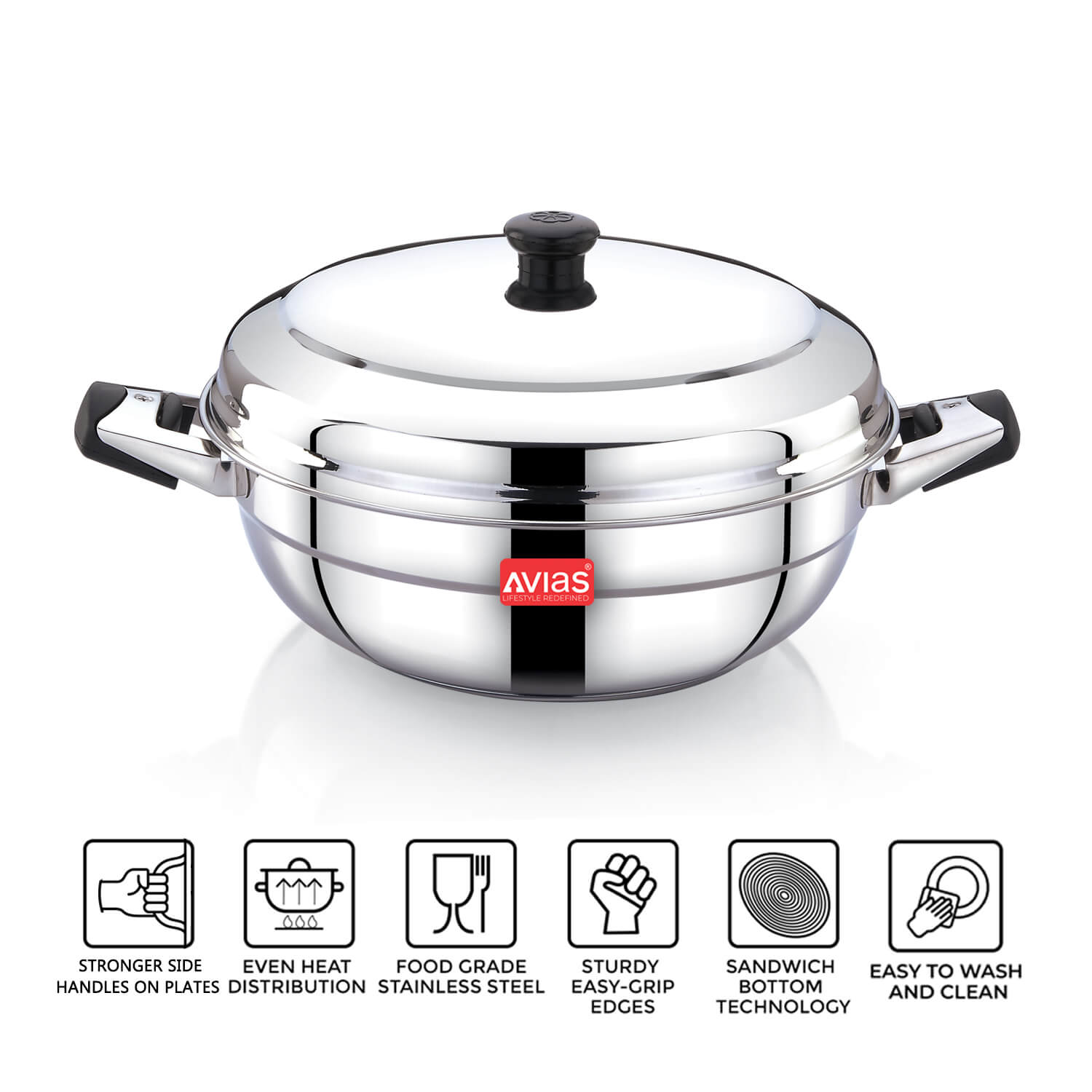 Avias Stainless Steel All-Rounder Kadai Premium features and uses