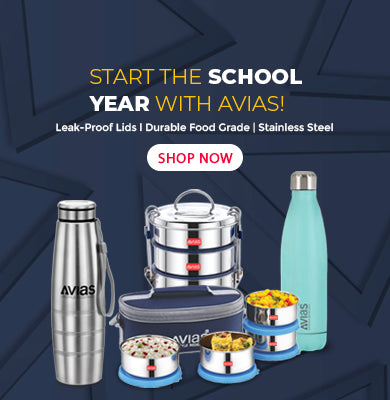 Avias Stainless Steel Lunch Boxes and Water Bottles for school