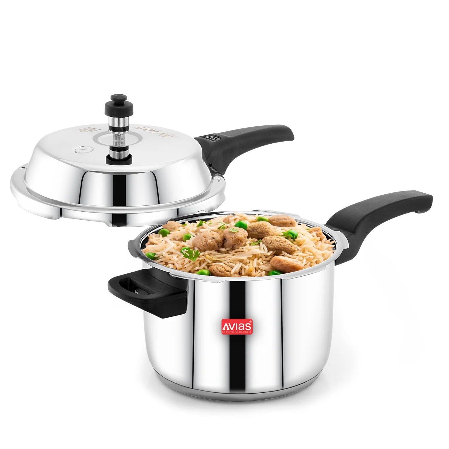 Ceres stainless steel premium outer lid pressure cooker open