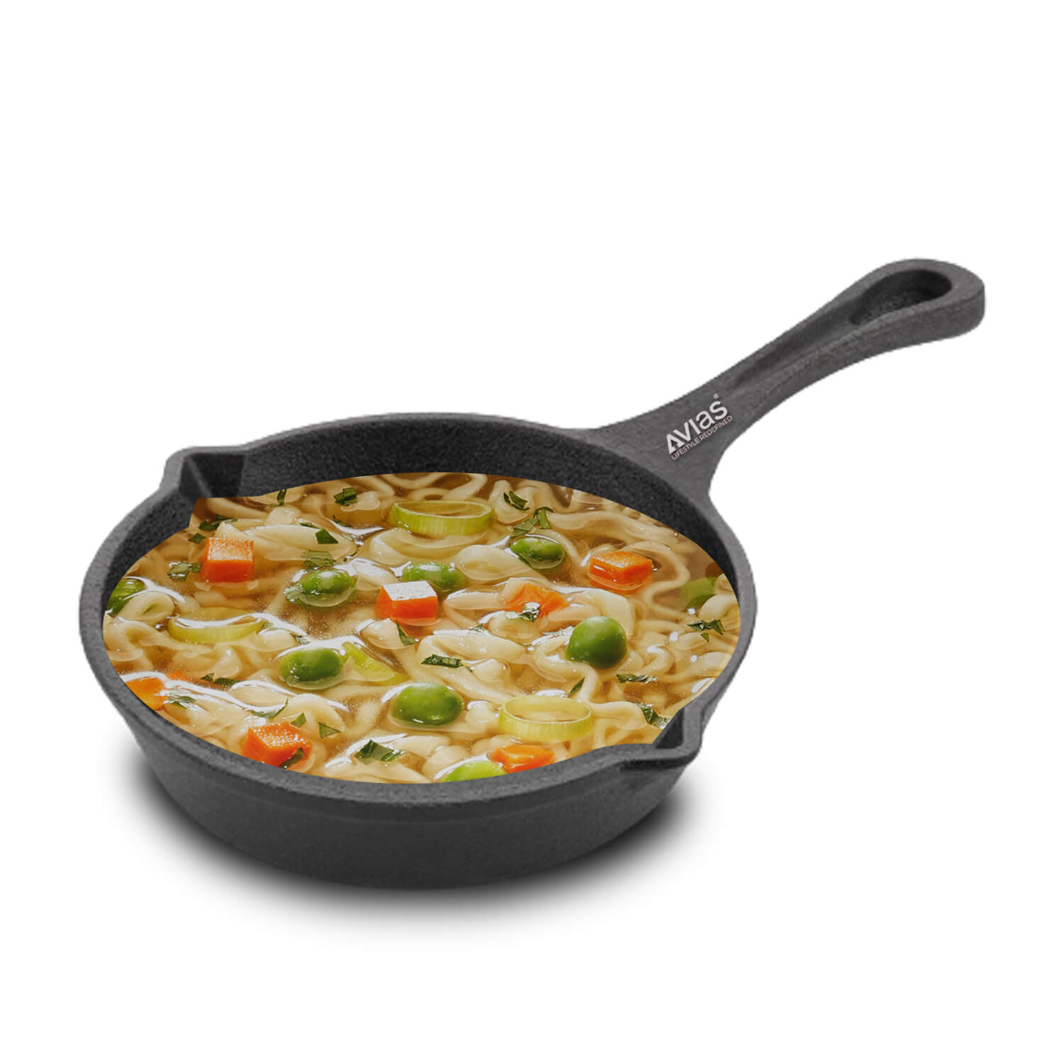 Cast Iron Deep Skillet Pan/ Iron Fry Pan/ Wrought Iron Frying Pan Pre-Seasoned Cookware | Induction Friendly | 100% Natural & Toxin-Free