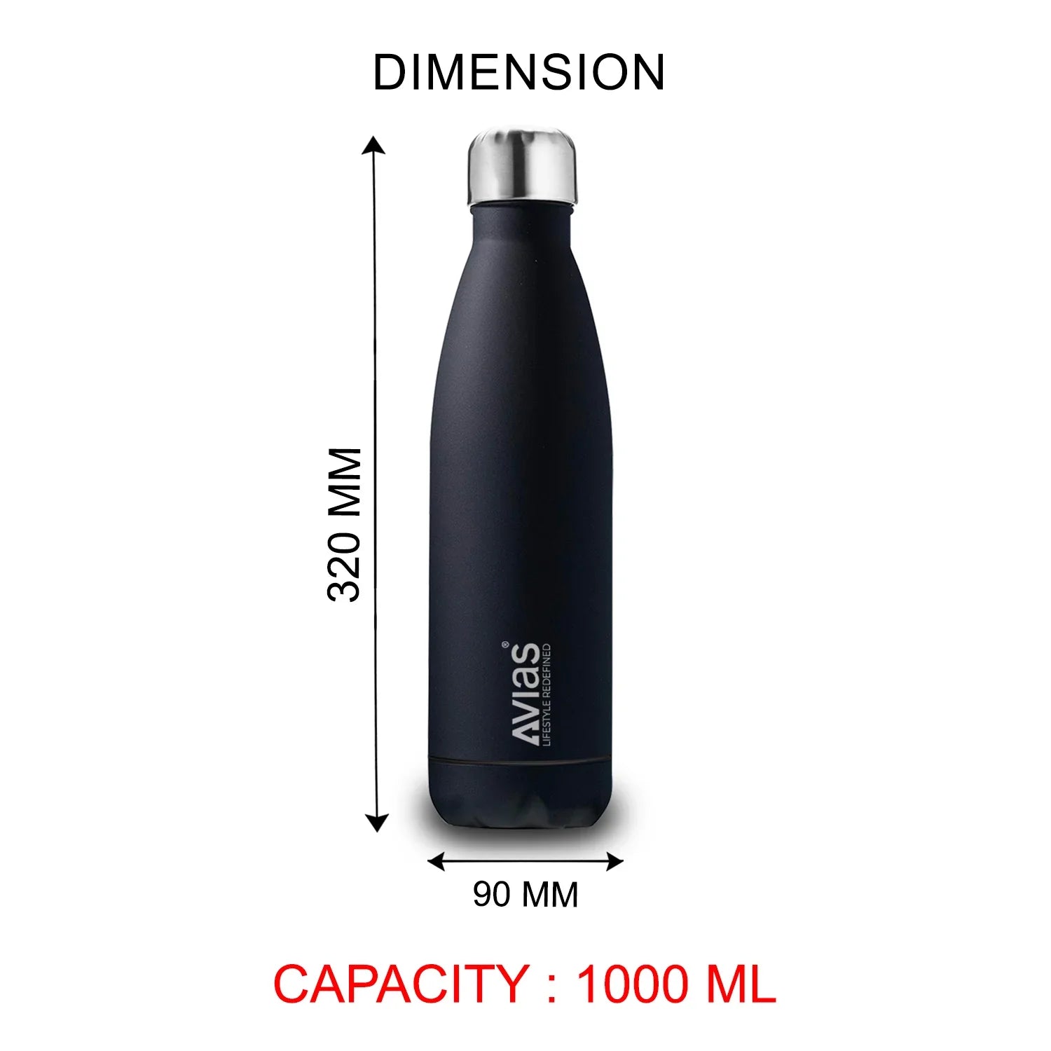 Evita premium stainless steel Vacuum Insulated Flask Water Bottle 1 litre/ 1000ml