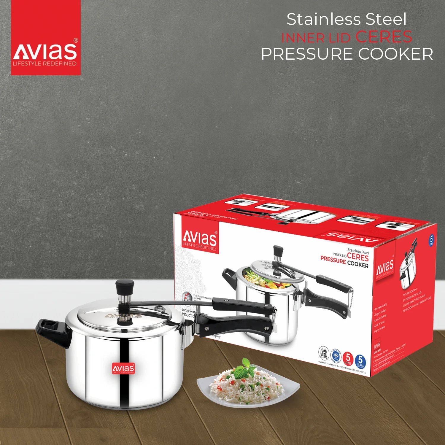 Ceres stainless steel premium pressure cooker Inner lid package
