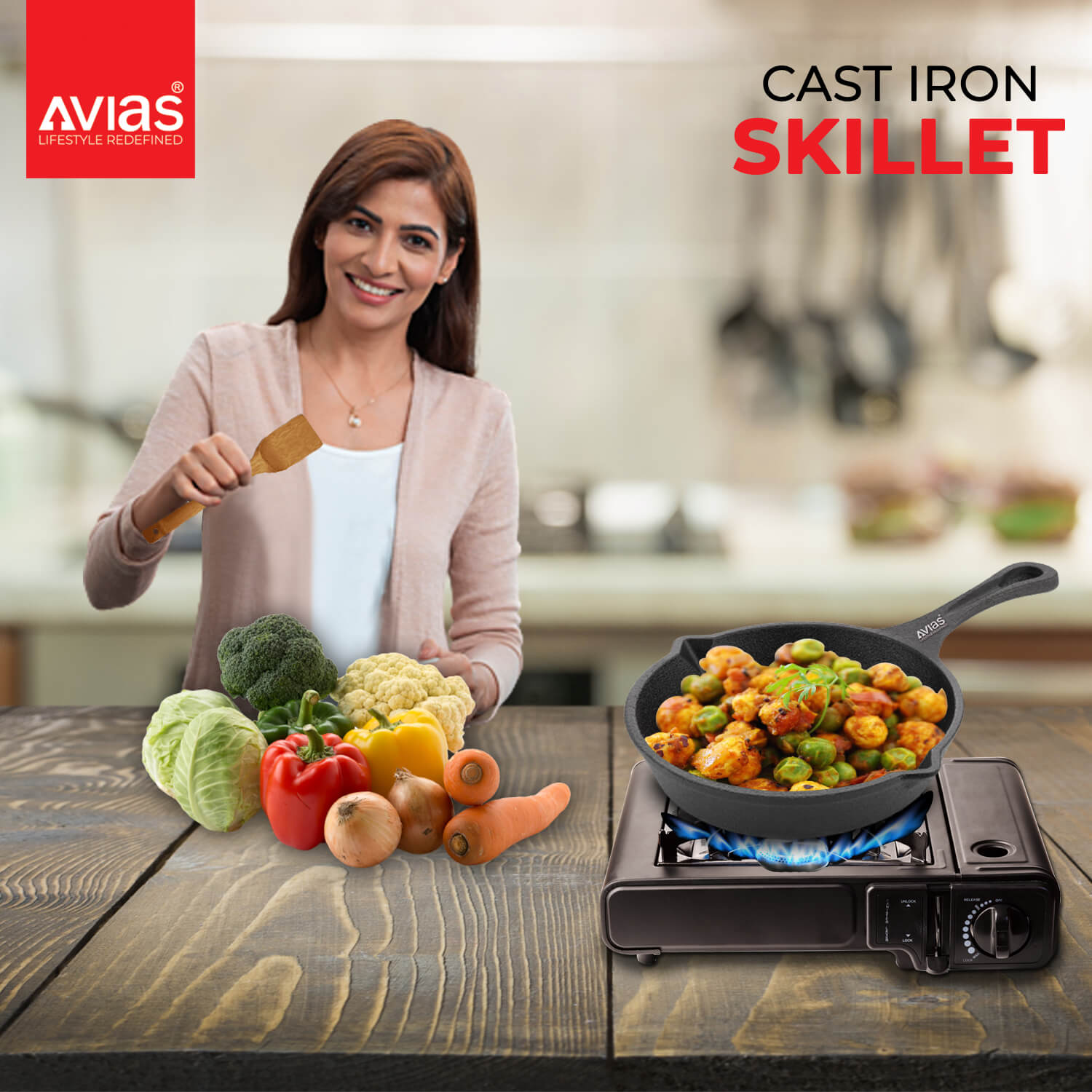 Cast Iron Deep Skillet Pan on induction/ Iron Fry Pan/ Wrought Iron Frying Pan Pre-Seasoned Cookware