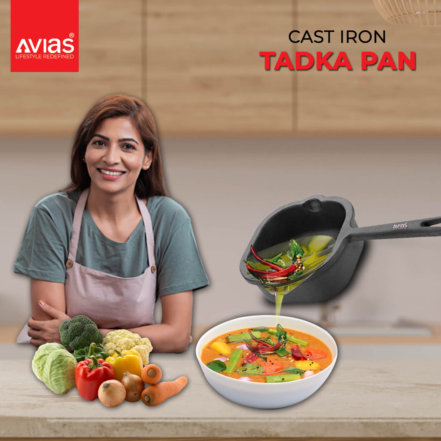 Cast Iron Tadka Pan/ Tempering Tadka Pan/ Spice Pan Pre-Seasoned Cookware | Induction Friendly | 100% Natural & Toxin-Free