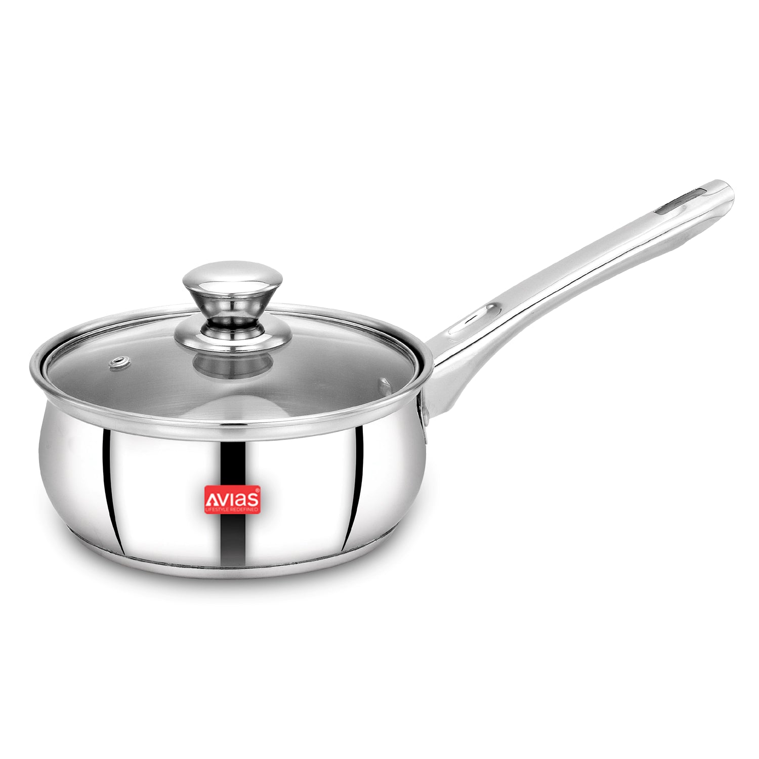 AVIAS Inox IB stainless Steel Saucepan with glass lid