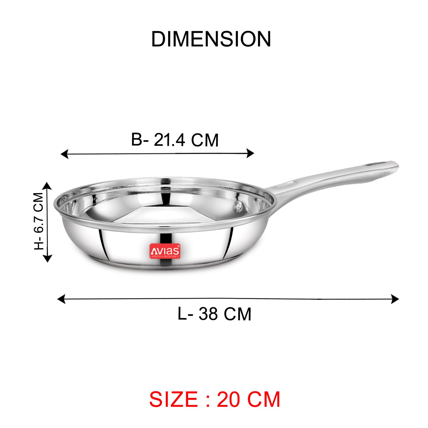 AVIAS Inox IB stainless steel Frypan 20 cm