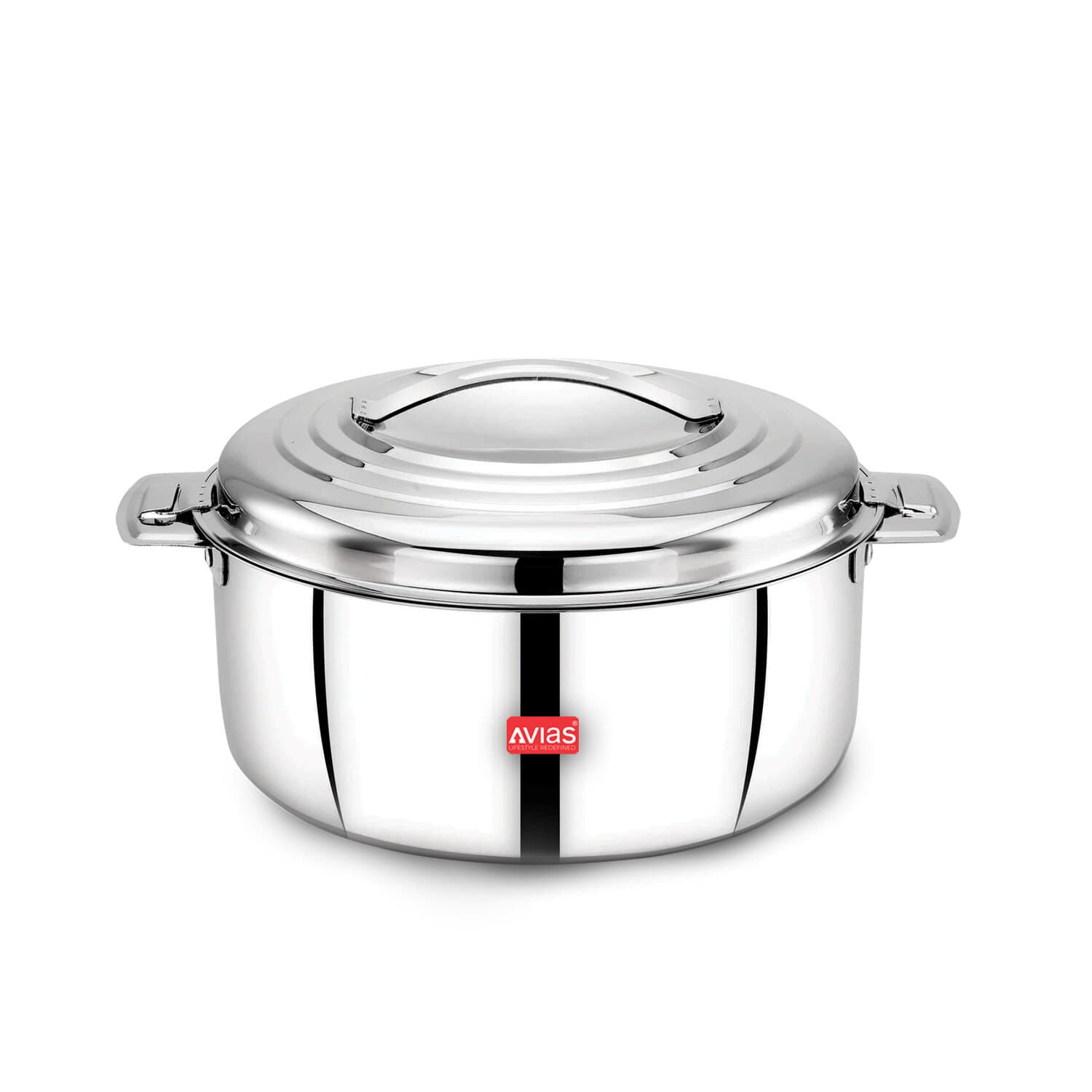 AVIAS Platina Premium Double wall insulated Stainless Steel Casserole/ Hotpot/ Chapati box/ Hot case with steel lid | Retains temperature | Twist lock | 1000ml /1500ml / 2500ml /3500ml /5000ml /7500ml /10000ml - Silver