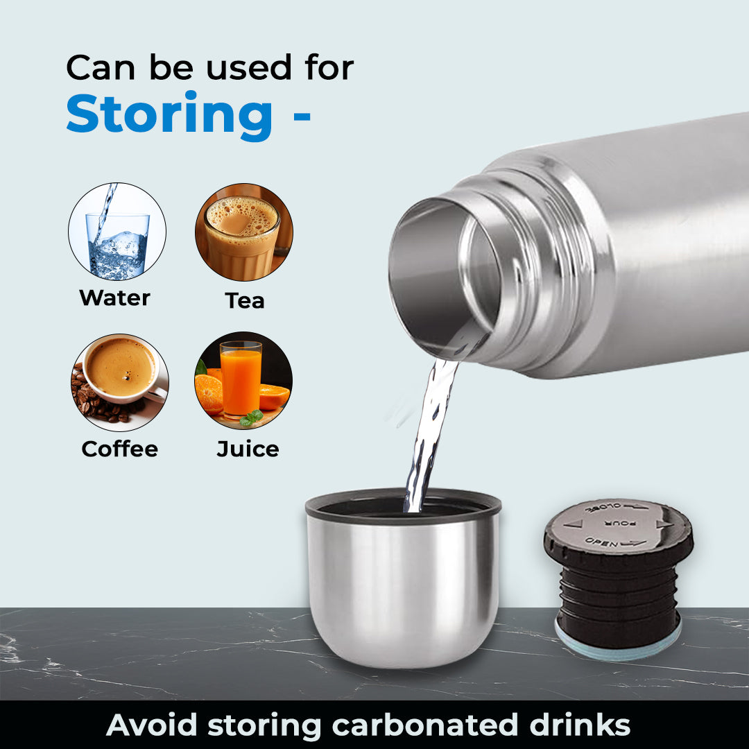 AVIAS Travllr Flask | Stainless steel | Odor free and highly durable | Heat retention\copper coating| leak proof lid