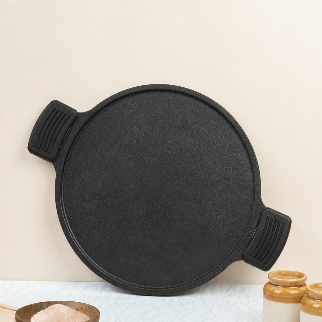 Avias Cast Iron Dosa Tawa | Dosa Kallu | 12 Inch | Pre-Seasoned | Induction Compatible | 100% Natural & Toxin-Free