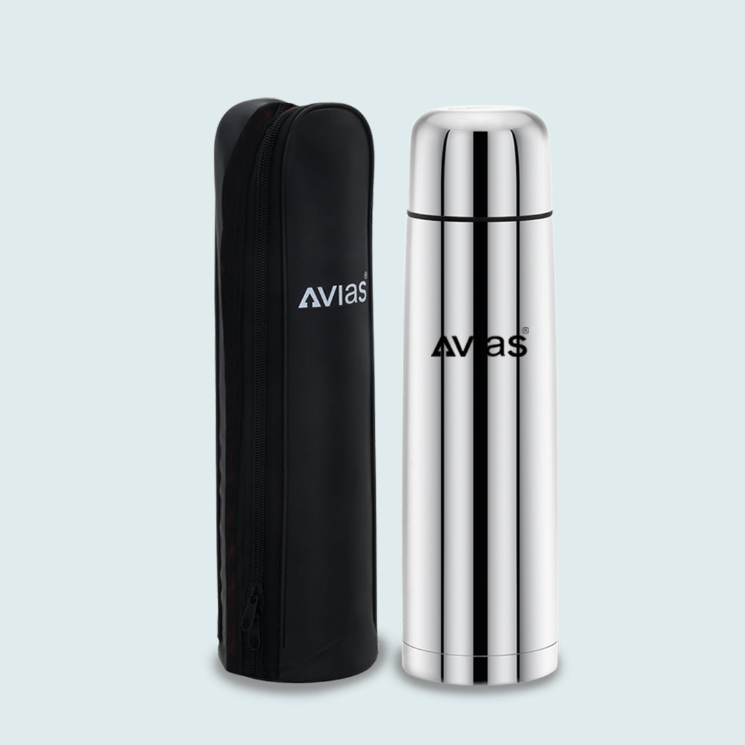 AVIAS Travllr Flask | Stainless steel | Odor free and highly durable | Heat retention\copper coating| leak proof lid