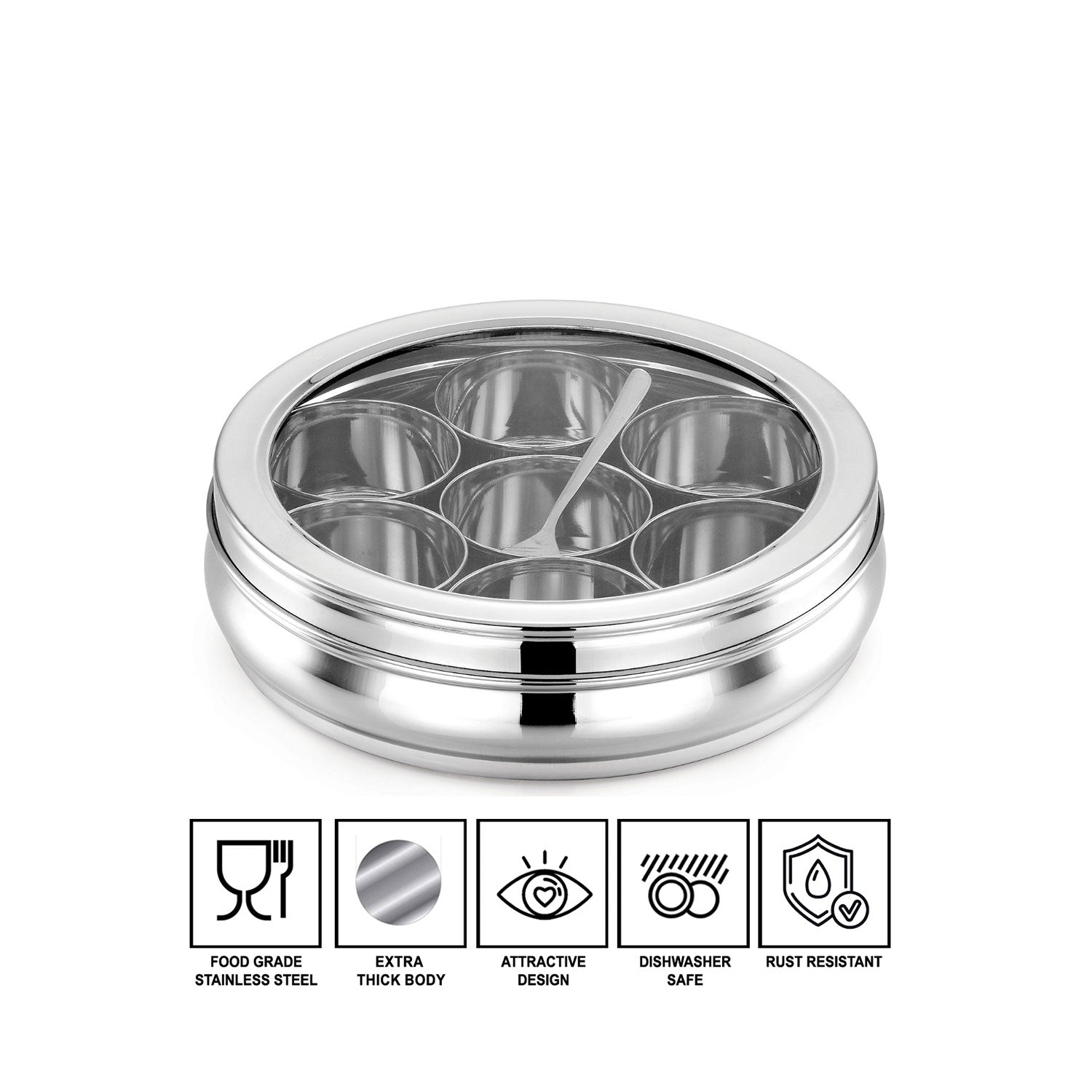 AVIAS Stainless steel Deluxe Spice box features