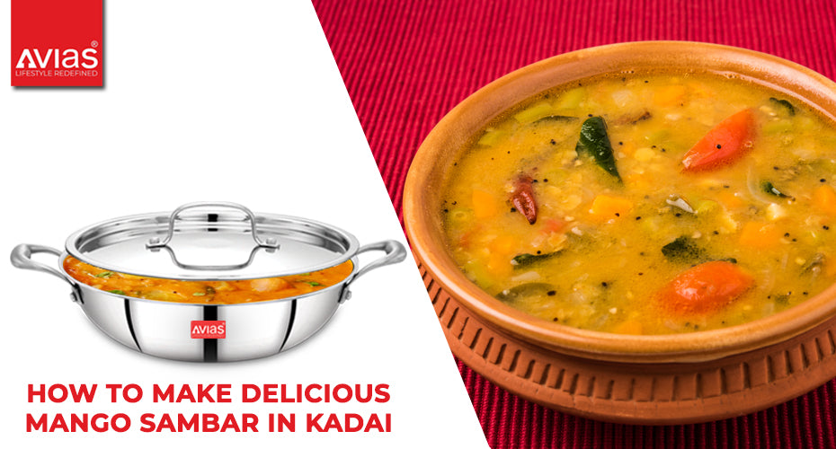How to make Delicious Mango sambar in kadai