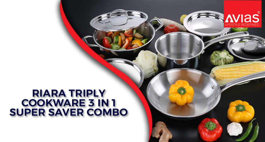 Riara Triply Cookware - 3 in 1 Super Saver Combo