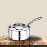 AVIAS Riara premium stainless steel Triply Saucepan with steel lid | stay cool handles | 2.5 mm thickness | Induction base | 1.10 L/1.5 L /2.25 L
