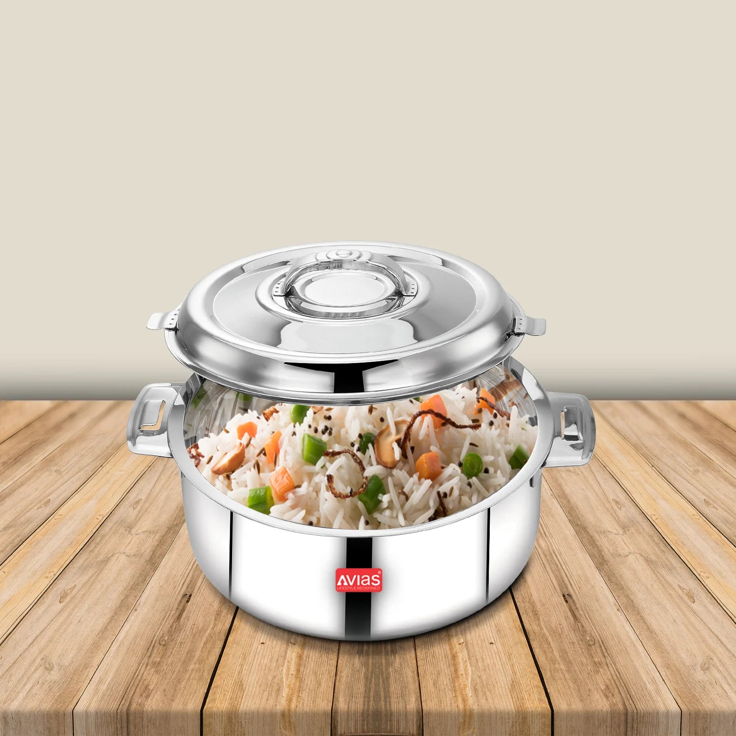 AVIAS Avistar double wall insulated stainless steel casserole/ hotpot/ chapati box/ hot case with lid