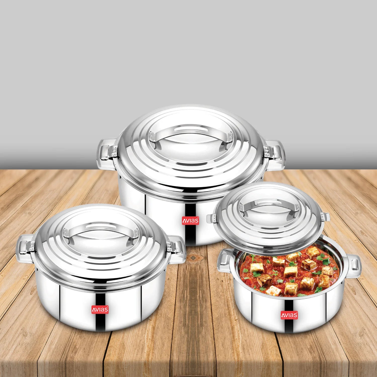 AVIAS Platina Premium Casserole Gift Set | (1000ml, 1500ml, 2500ml) |