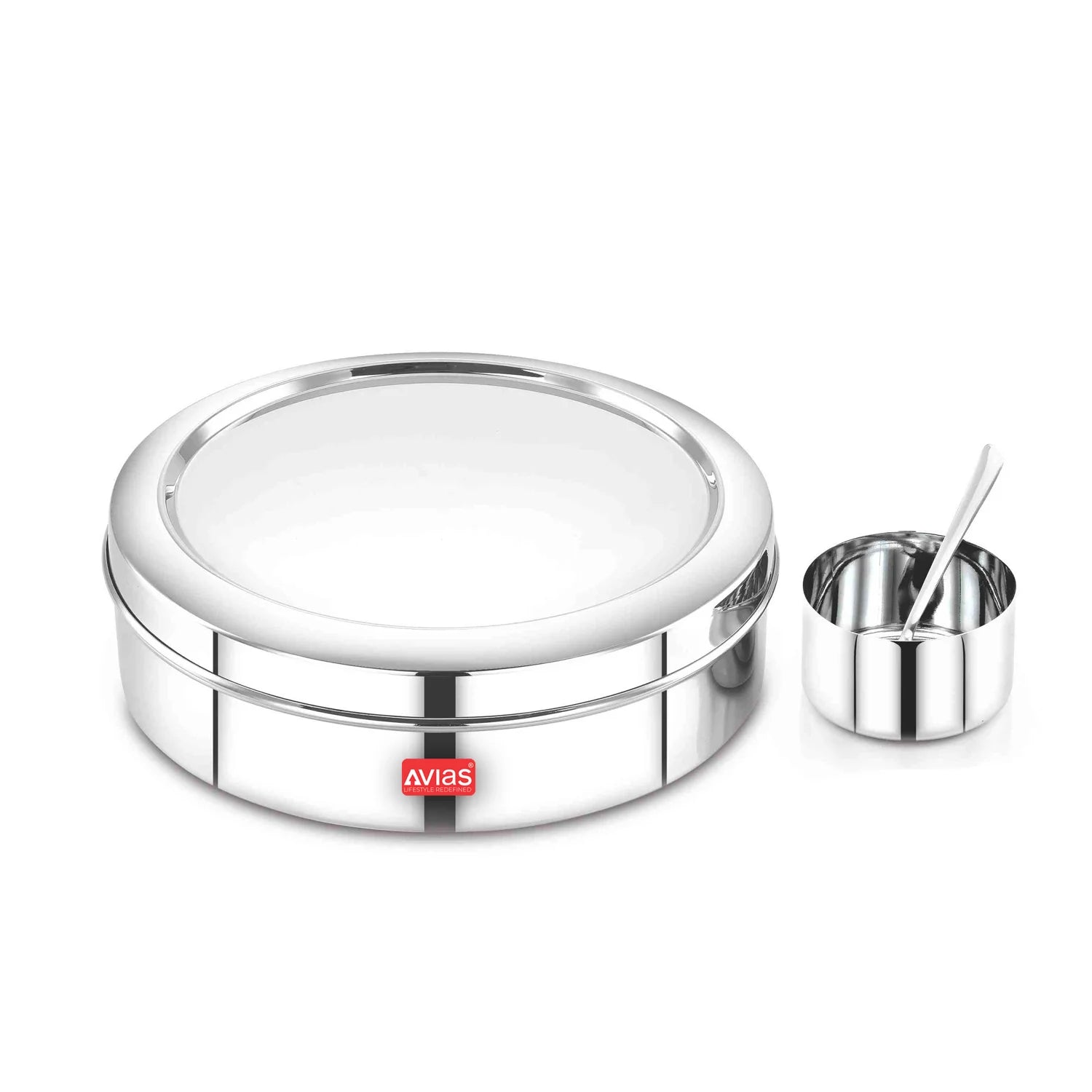 AVIAS Stainless Steel Elegant Spice box/Organiser with SS lid for kitchen