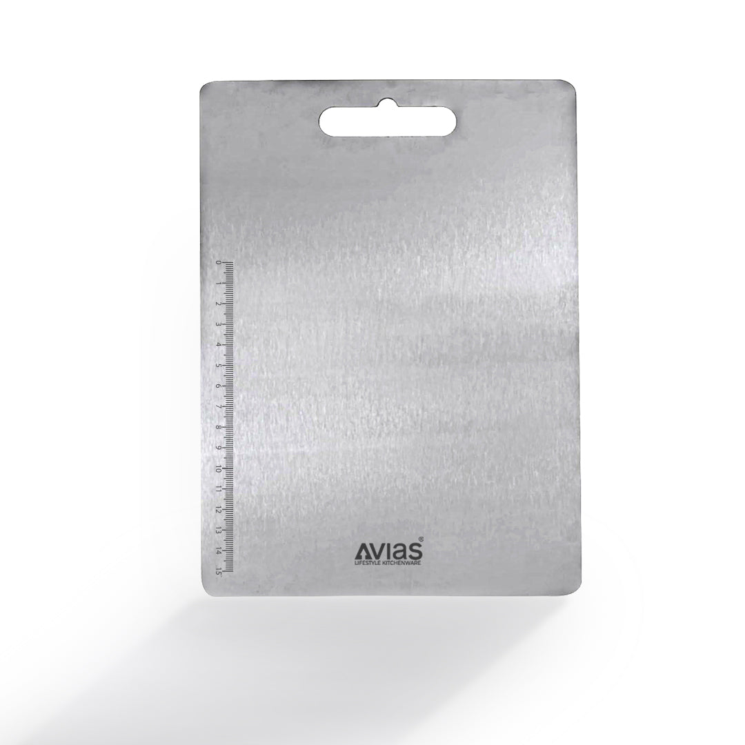 Avias Aventus Chopmate Stainless Steel Chopping Board | Heavy Duty | Vegetable & Fruit Cutting