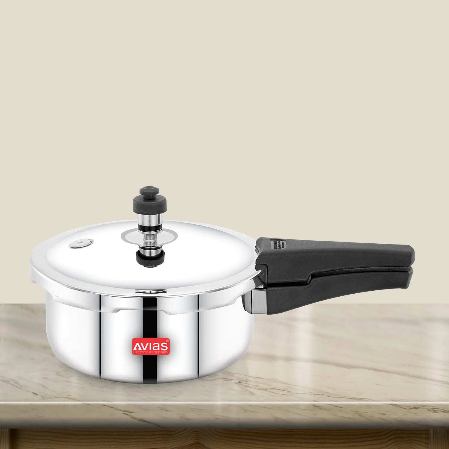 AVIAS Riara Premium Stainless Steel Triply Pressure Cooker with outer lid