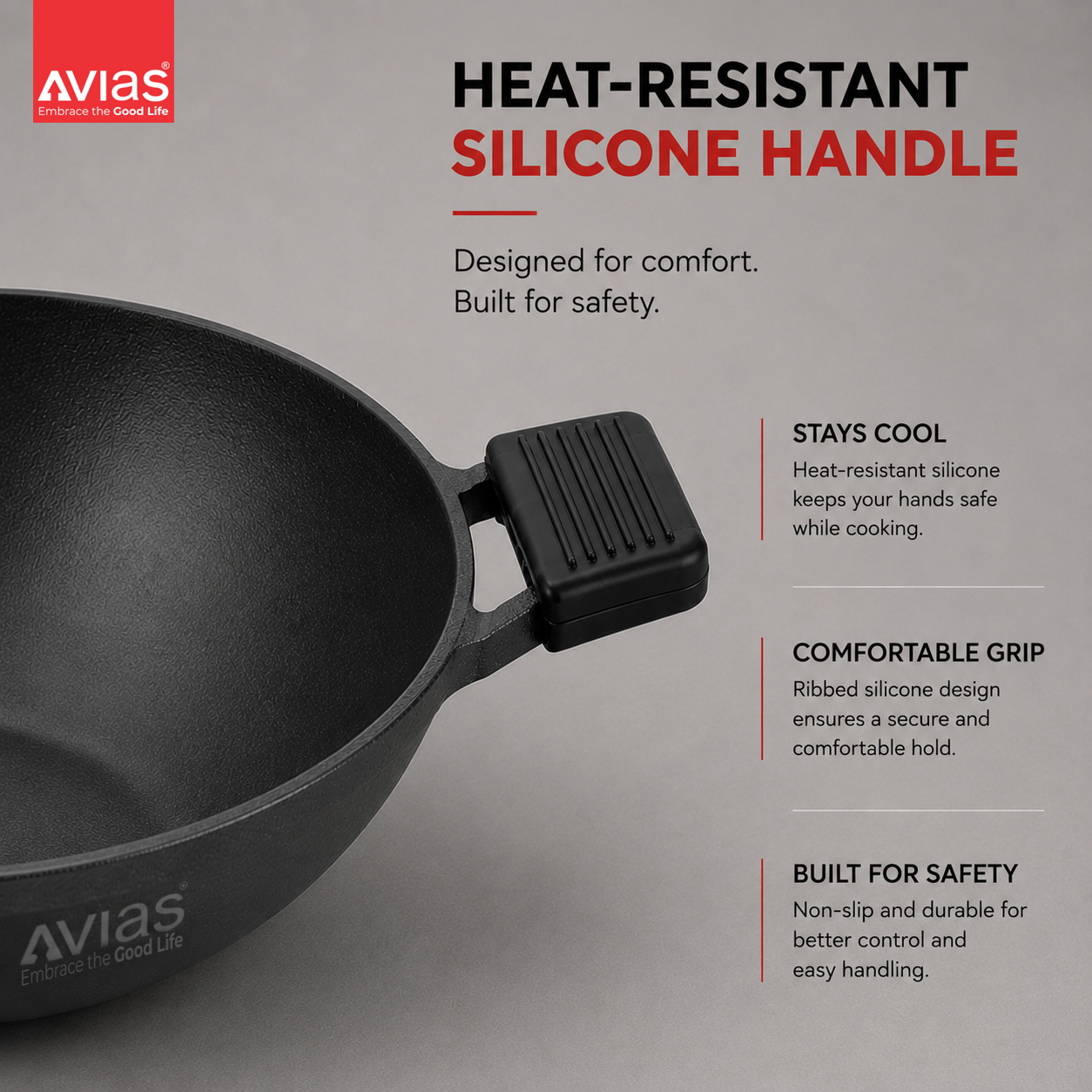 Avias Cast Iron Deep Kadai | Irumbhu Kadai | Pre-Seasoned | Induction Compatible | 100% Natural & Toxin-Free