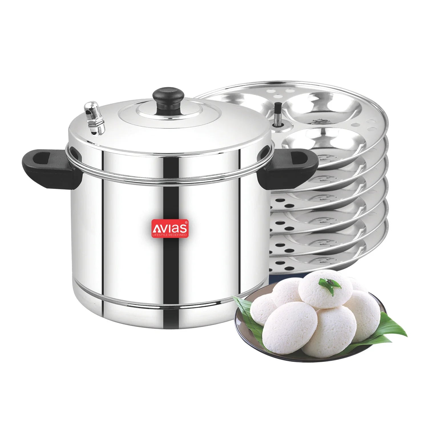 AVIAS stainless steel Idly cooker/ Idly maker/ Idly pot with Bakelite handles