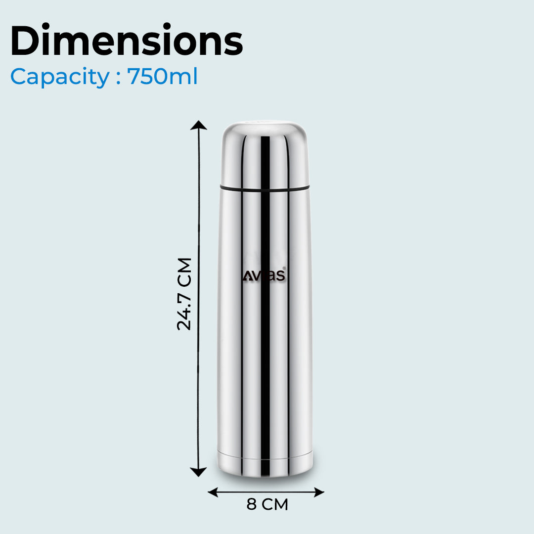 AVIAS Traveller Flask | Stainless steel | Odor free and highly durable | Heat retention\copper coating| leak proof lid