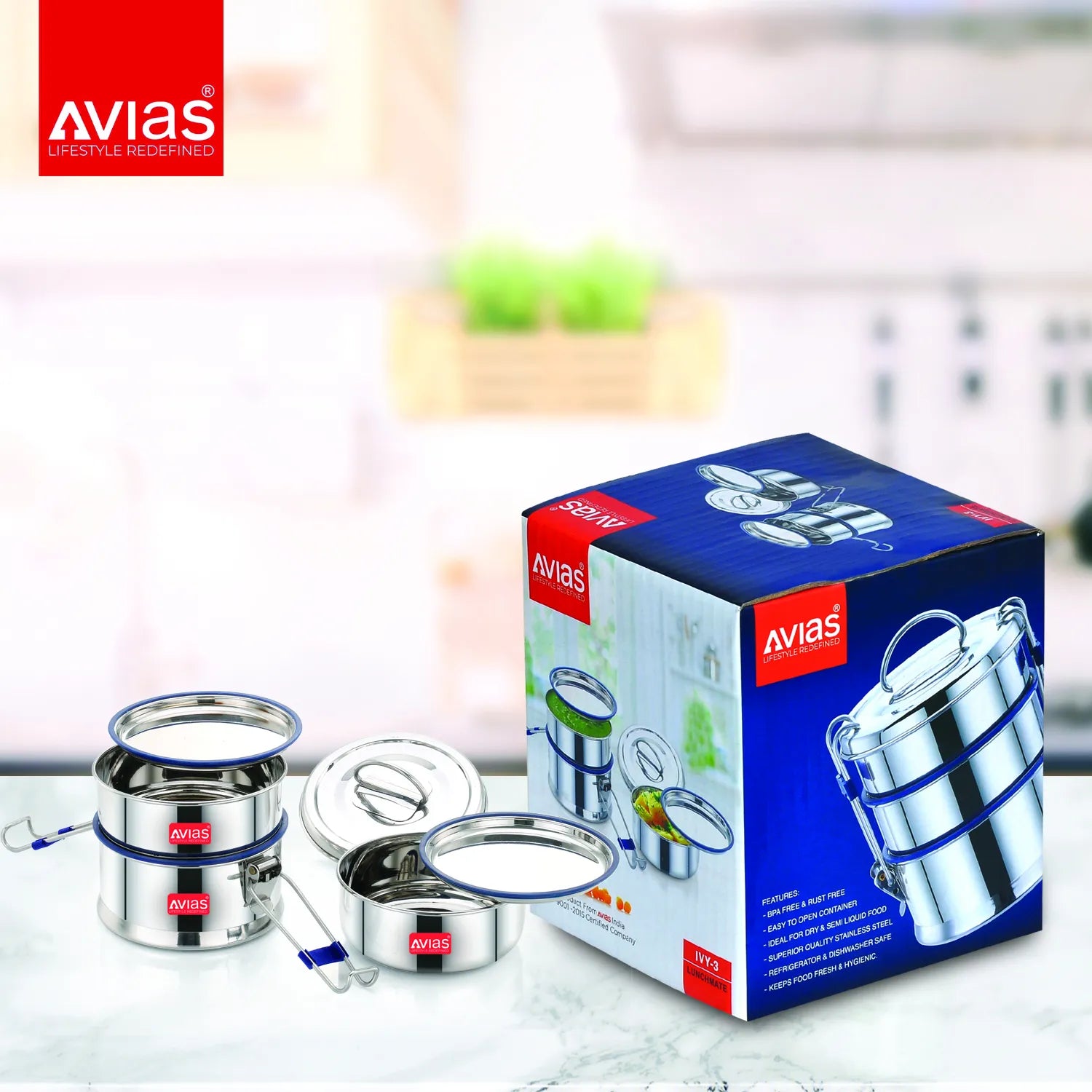 AVIAS Ivy Stainless Steel Lunch box package
