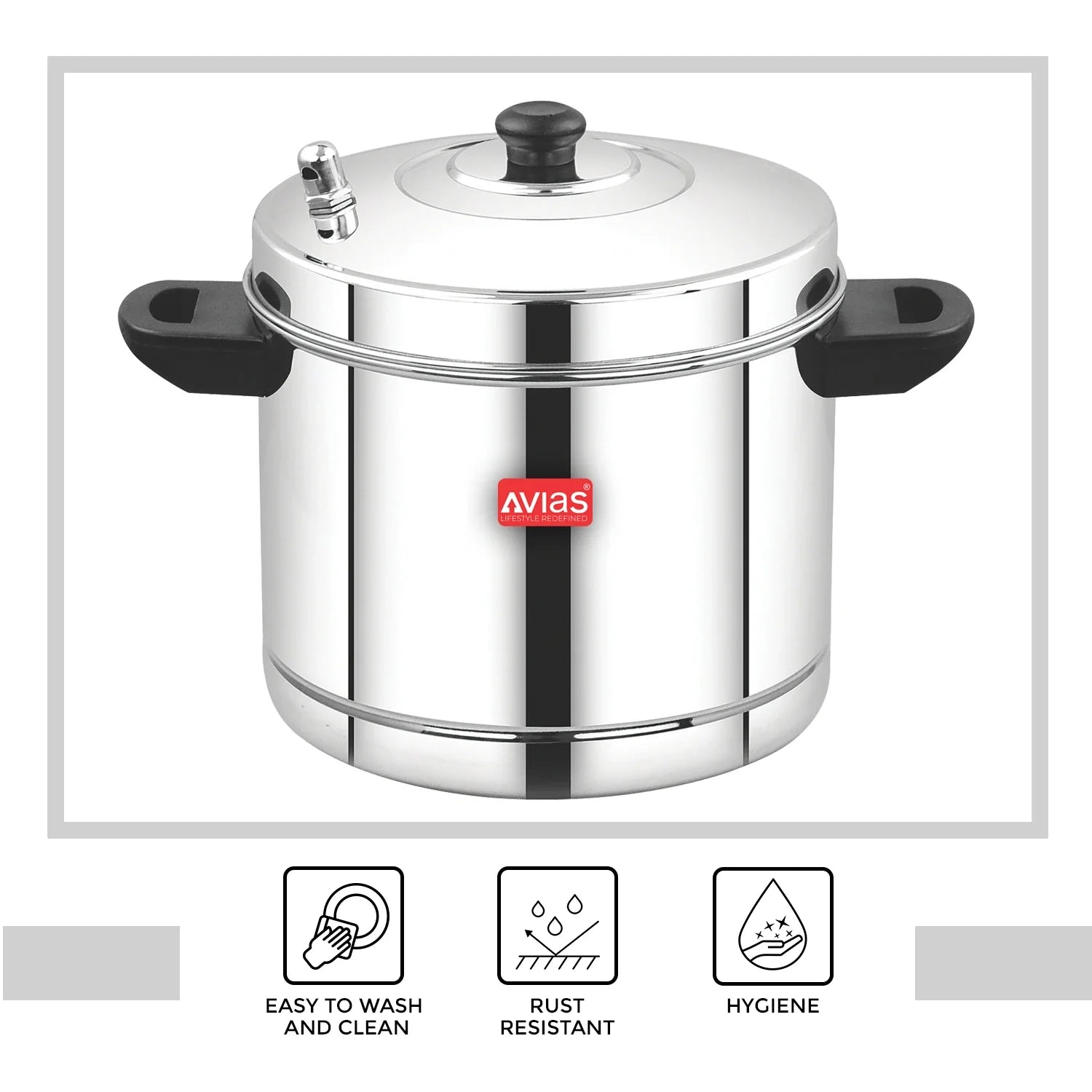 AVIAS stainless steel Idly cooker/ Idly maker/ Idly pot with Bakelite handles usability