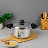Avias Stainless Steel Strainer Pot 3.7L | Built-in Strainer | Induction Compatible