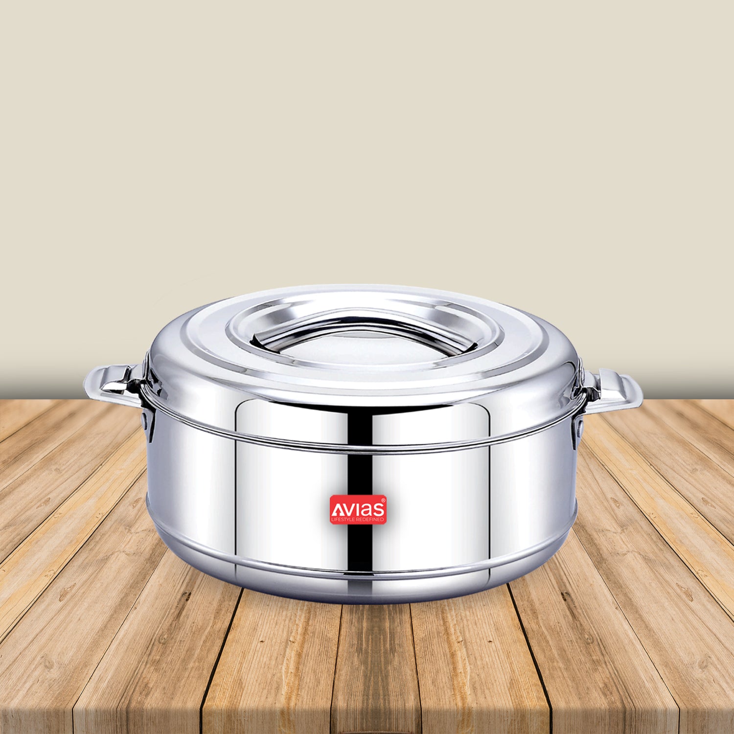 AVIAS Astra Double Wall Insulated Stainless Steel Casserole / Hot Box for Kitchen / Hot Case with Steel Lid / Silver Hot Pot for Roti-Rice-Gravy / Chapathi Box / Twisted Lock / 1000ml, 1500ml, 2500ml, 3500ml, 5000ml, 7500ml, 10000ml