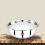 AVIAS Riara premium stainless steel Triply Tasla with steel lid | 3 layers, 2.5mm thickness, induction friendly | 20cm/22cm/24cm/26cm