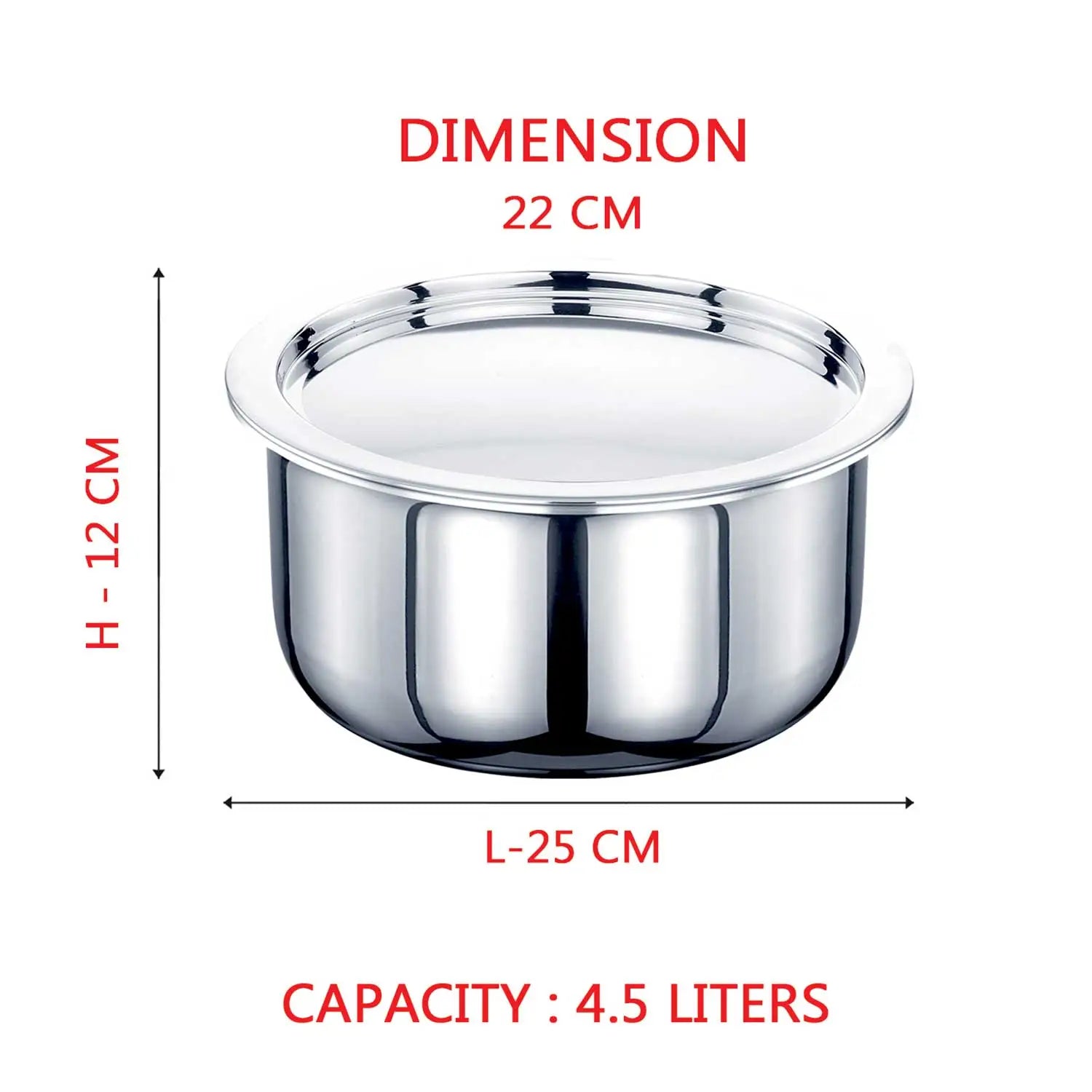 AVIAS Riara premium stainless steel Triply Tope 22 cm